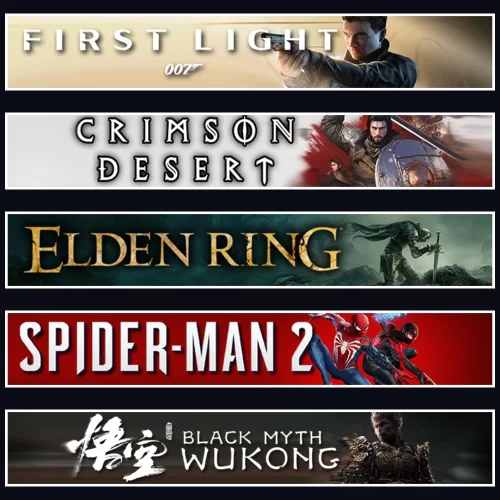  007 +Crimson +Elden +Spider 2 +Wukong